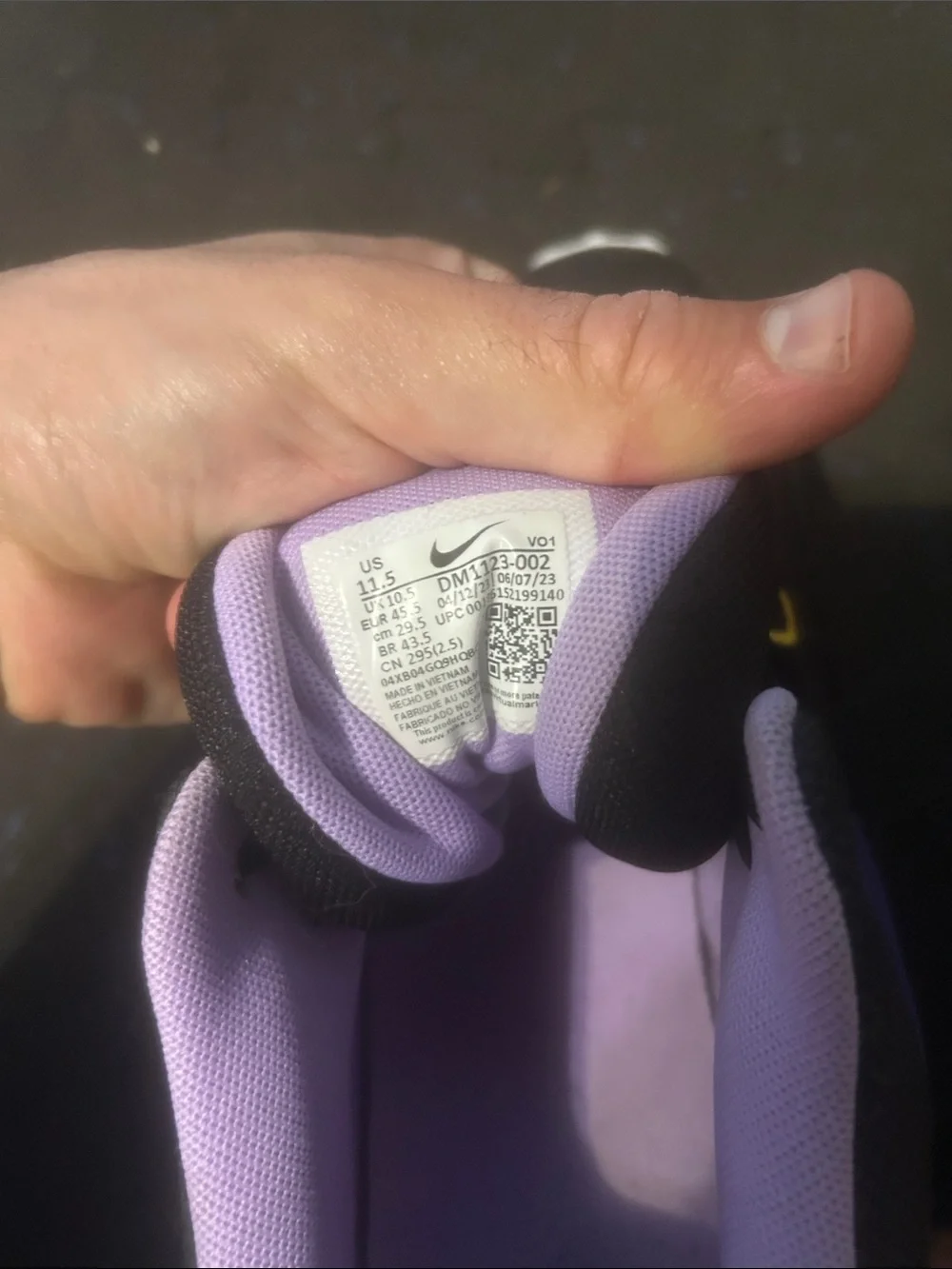 Nike LeBron King shoes purple,black,and yellow
